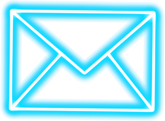 Blue neon mail envelope